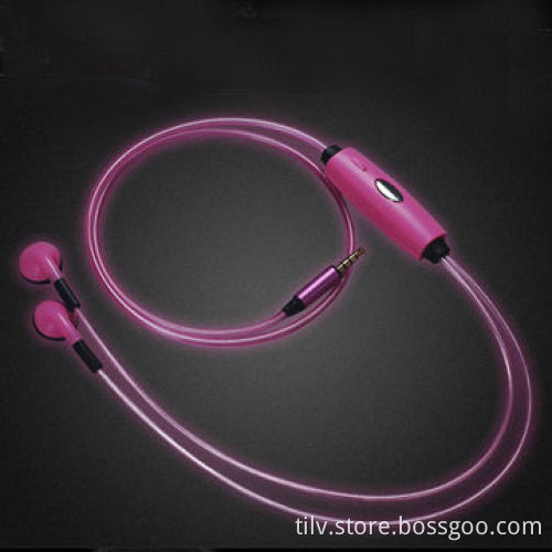 Amazing Visible LED Lighted Earphone with Microphone